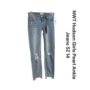 NWT Hudson Girls Pearl Ankle Ethereal  Blue Jeans SZ 14 *1130GB